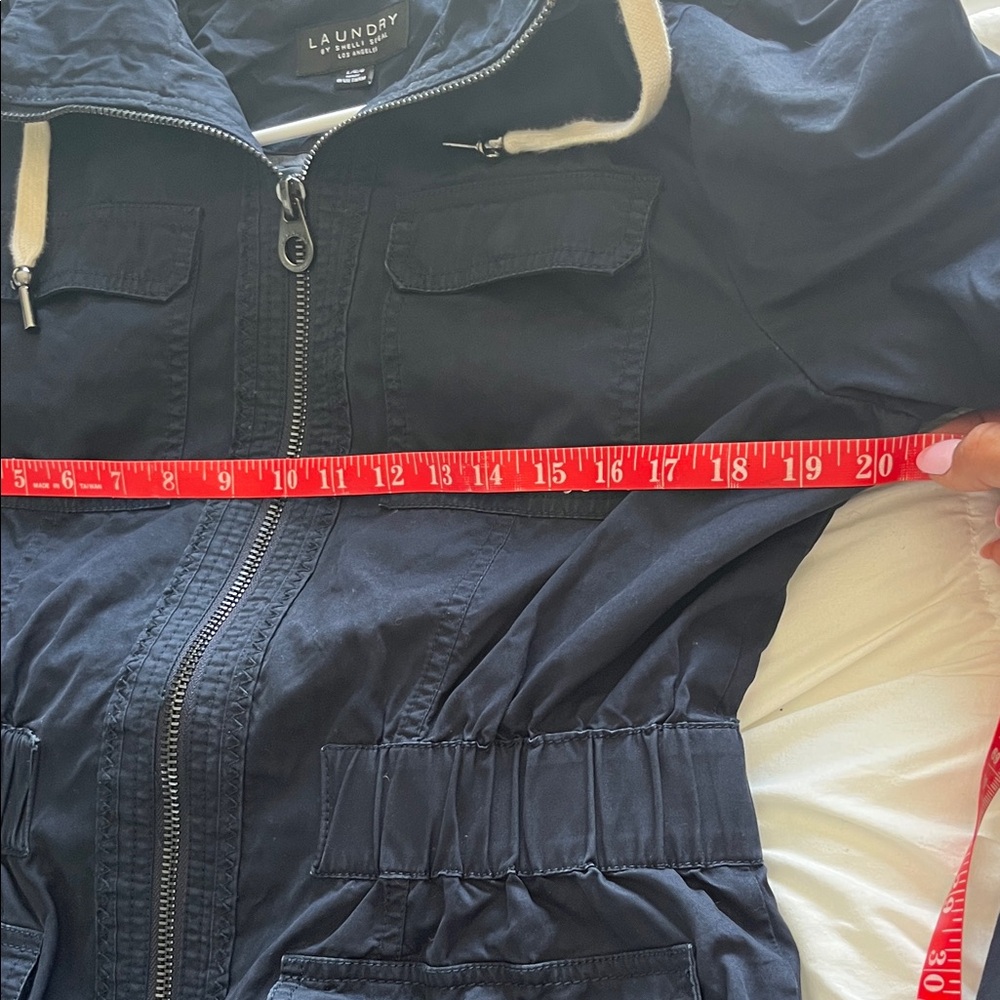 Laundry by Shelli Segal Navy Hooded Jacket Size Large - Picture 13 of 14